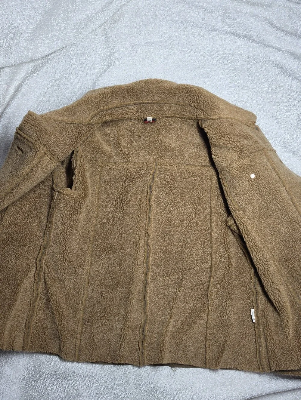 She’s USA Vintage Y2K Faux Suede Sherpa Beaded Boho Western Jacket L